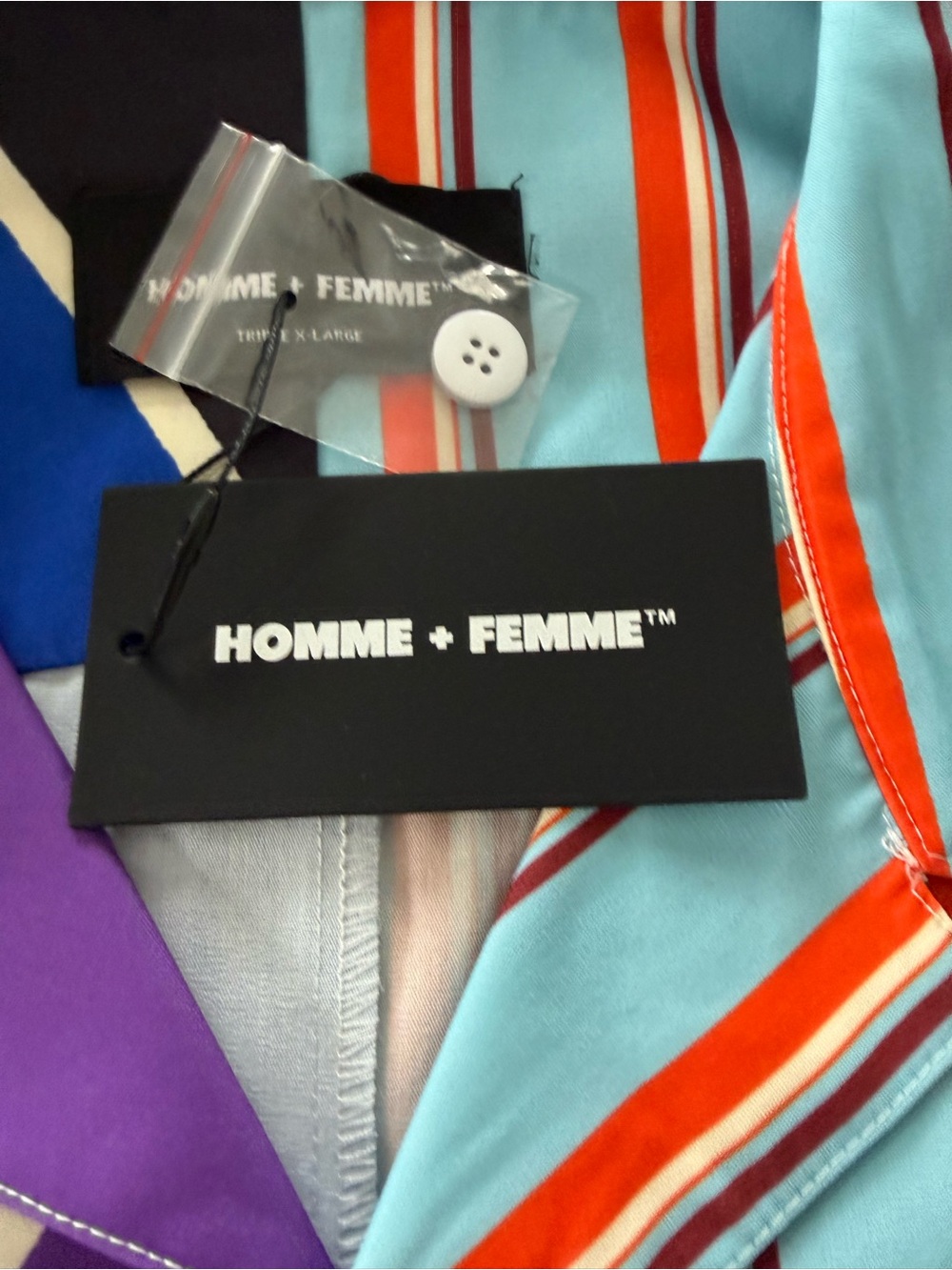 Homme Femme Men’s Double Pattern Button Down - Picture 3 of 6